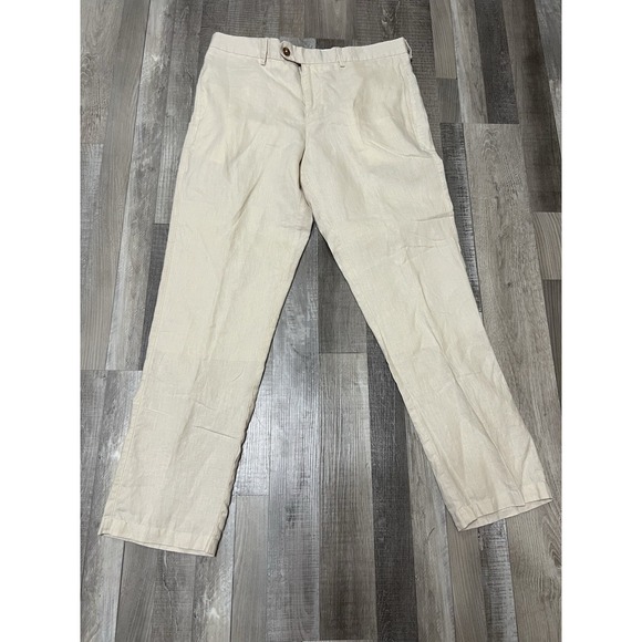 Tailorbyrd Other - TailorByrd Collection‎ Linen Pants Mens 36x31 Straight Beige Beach Casual Chino